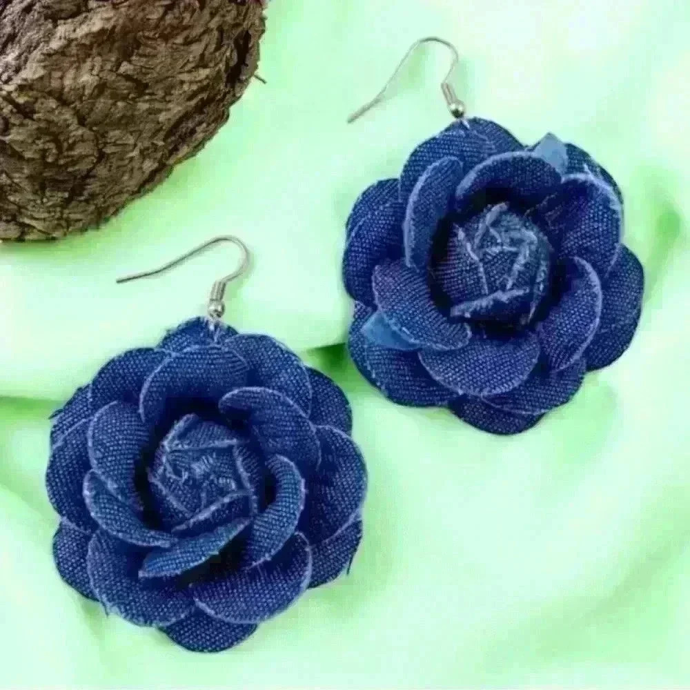 Denim Earrings